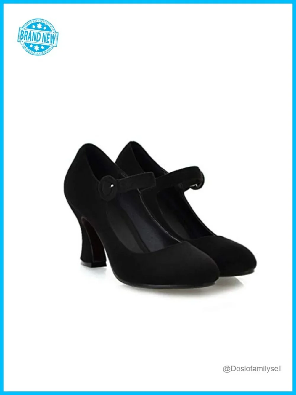 Mary Jane Pumps Chunky Heel Cushioned Buckle Dress Shoes